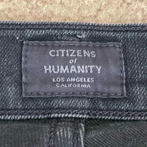 Citizens of Humanity Rocket Crop High Rise Skinny Black Denim Jeans SZ 25 # 1040 - Picture 8 of 14